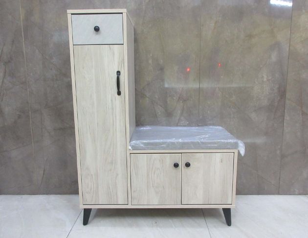 庫存新品出清 黃橡木色91公分一抽三門穿鞋椅 玄關鞋櫃 鞋櫥