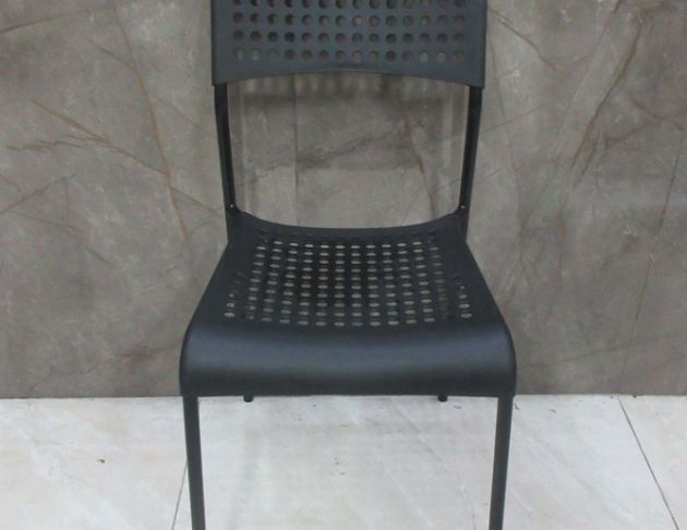 二手餐桌椅 黑色39公分塑膠椅 餐椅 椅子 靠背椅 休閒椅