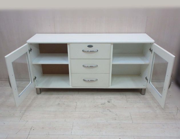 二手餐櫥櫃 白色150公分兩門三抽餐櫃 電器櫃 碗盤置物櫃 2