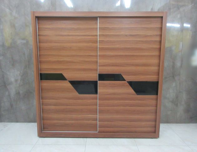 二手衣櫥 柚木色206公分兩門七抽衣櫃 衣物收納 滑門衣櫃