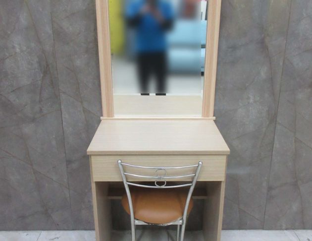 二手化妝台 白橡色63公分一抽化妝桌椅 鏡台 梳妝桌 梳妝台