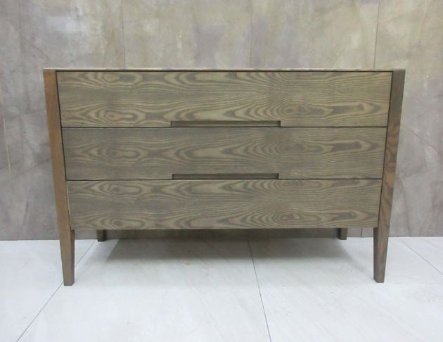 二手斗櫃 胡桃木色130公分三抽置物櫃 抽屜櫃 三斗櫃 收納櫃