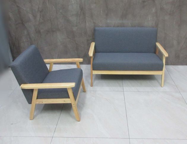 庫存新品出清 灰色1+2人木框布面沙發 休閒沙發 客廳沙發