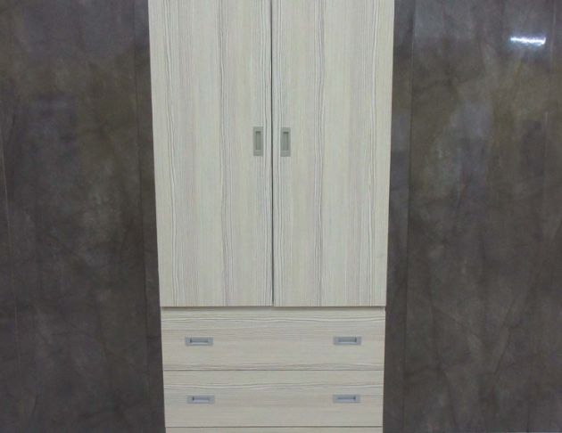 二手衣櫥 雪松色60分兩門兩抽單人衣櫃 衣物收納櫃 套房衣櫃