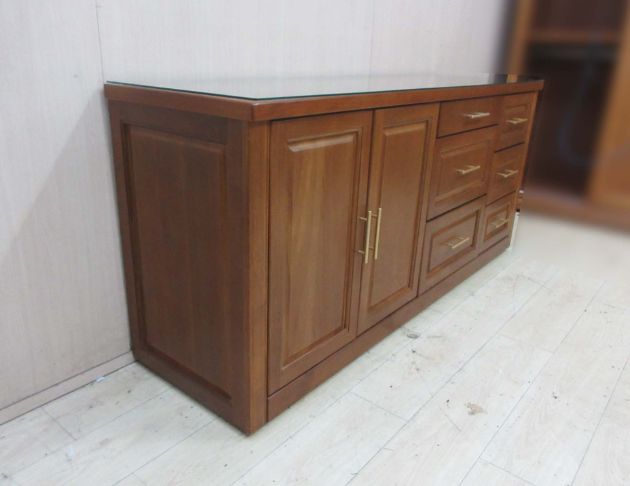 二手餐廚櫃 柚木色183公分兩門六抽餐櫃 電器櫃 碗盤收納櫃 4