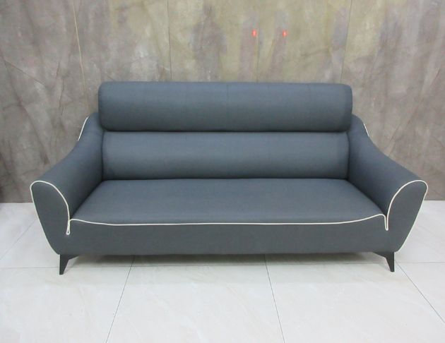 二手沙發 灰藍色204公分貓抓皮三人沙發 客廳沙發 休閒沙發椅