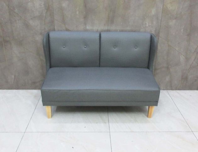 二手沙發 灰色123公分貓抓皮雙人沙發 套房沙發 休閒沙發椅