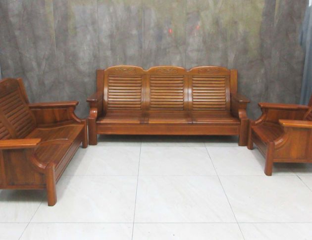 二手沙發 柚木色1+2+3木頭沙發椅 客廳沙發 多人沙發 木椅