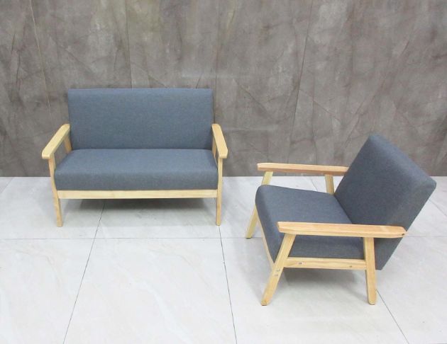 庫存新品出清 小北歐風1+2木框布面沙發 客廳沙發 休閒沙發