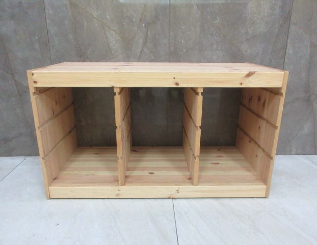 二手置物架 松木色93公分開放式置物櫃 三格櫃 邊櫃 矮長櫃