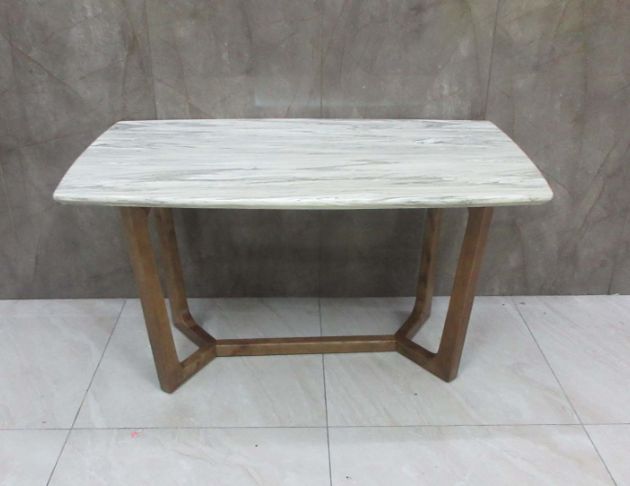 二手餐桌 胡桃木色140公分現代風仿石餐桌 廚房餐桌 桌子