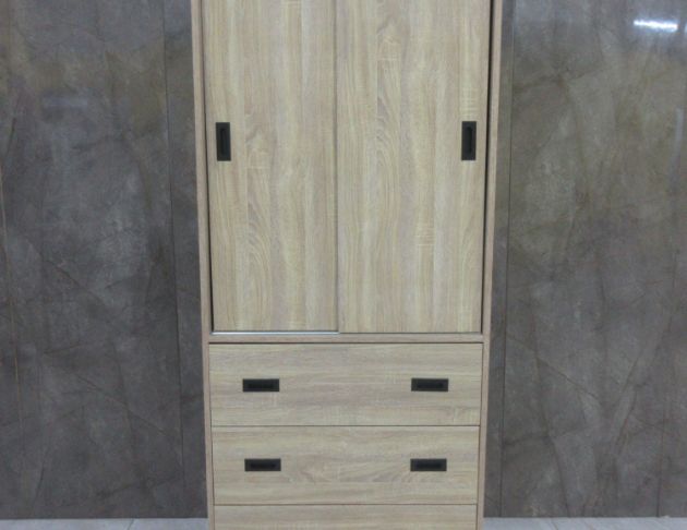 庫存新品出清 梧桐色82公分兩門三抽衣櫃 單人衣櫥 套房衣櫃