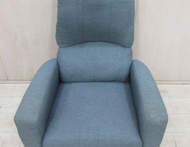 二手沙發 灰色78公分單人布沙發 手動可躺單人椅 休閒沙發 2