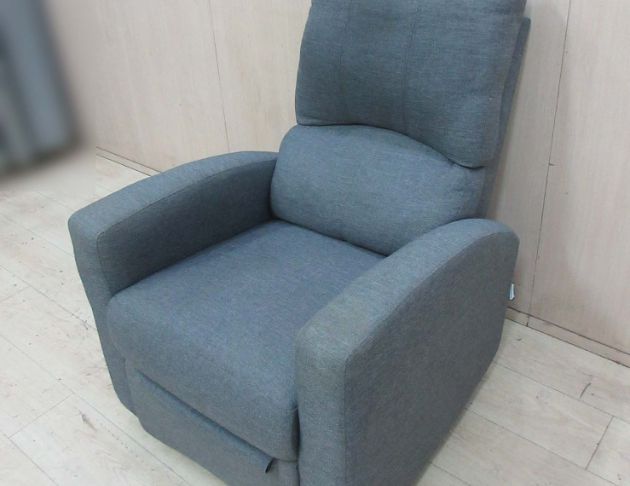 二手沙發 灰色78公分單人布沙發 手動可躺單人椅 休閒沙發 5