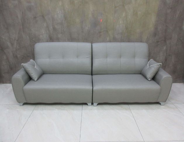 二手沙發 灰色255公分貓抓皮四人沙發 客廳沙發 休閒沙發椅