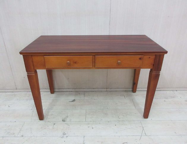 二手書桌 柚木色120公分實木兩抽電腦桌 寫字桌 辦公桌 桌子