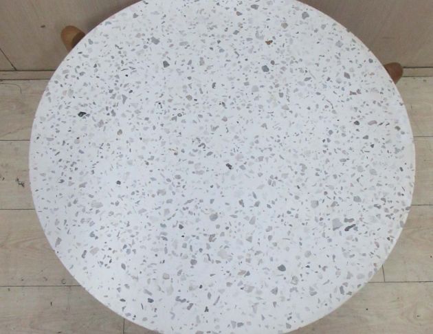 二手茶几 柚木色70公分仿石沙發桌 圓桌 矮桌 客廳桌 接待桌 2