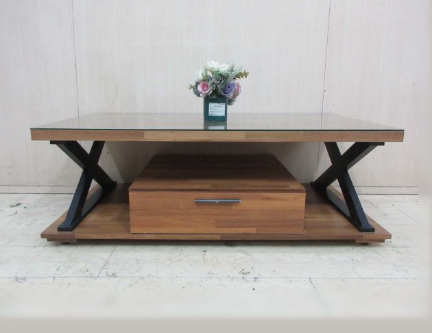二手茶几 集層木紋120公分工業風客廳桌 沙發桌 矮桌 桌子