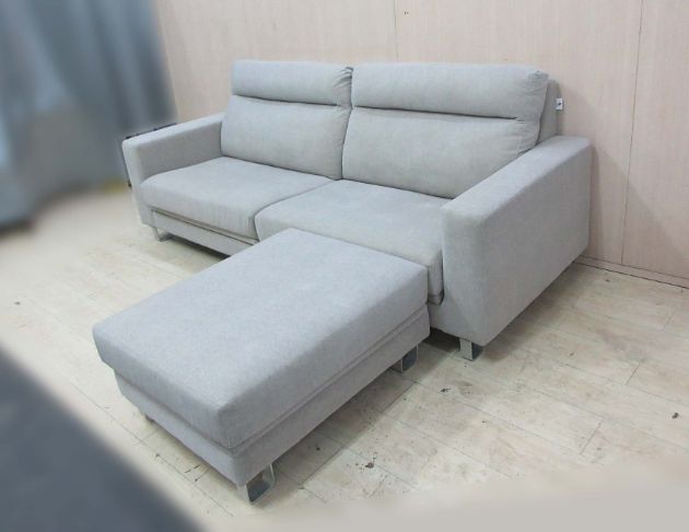 二手沙發 淺灰色240公分貓抓布L型休閒沙發 客廳沙發 沙發椅 5