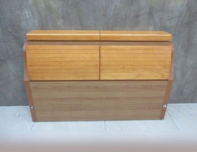 二手床頭櫃 柚木色151公分四門床頭箱 5尺雙人收納床頭 寢具