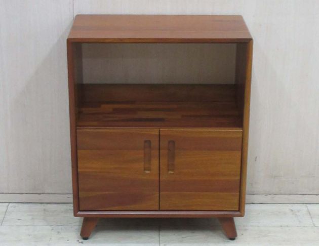 二手餐櫥櫃 柚木色62公分實木兩門餐櫃 電器櫃 收納櫃 矮櫥櫃