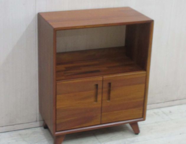 二手餐櫥櫃 柚木色62公分實木兩門餐櫃 電器櫃 收納櫃 矮櫥櫃 3