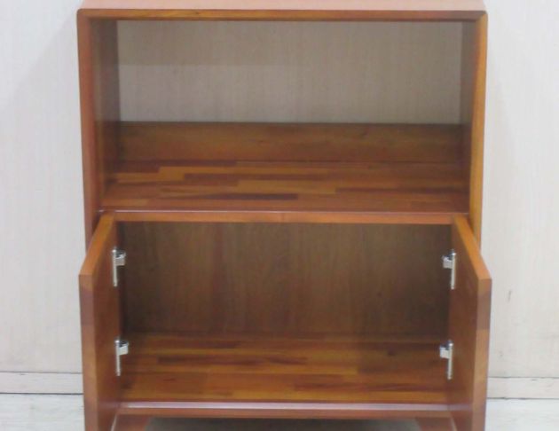 二手餐櫥櫃 柚木色62公分實木兩門餐櫃 電器櫃 收納櫃 矮櫥櫃 2