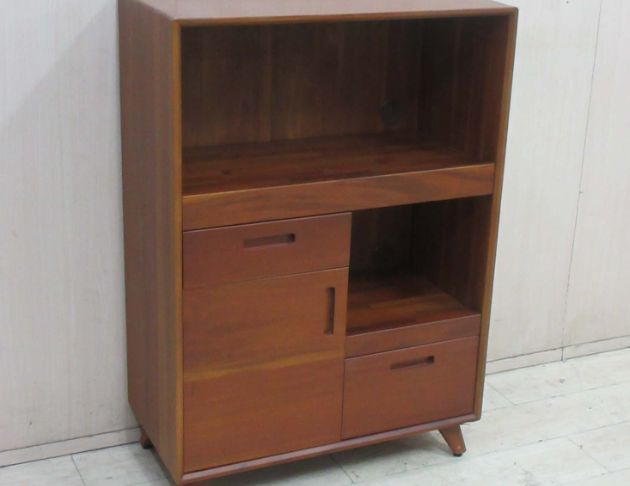 二手餐櫥櫃 柚木色80公分實木一門四抽餐櫃 電器櫃 廚房收納櫃 4