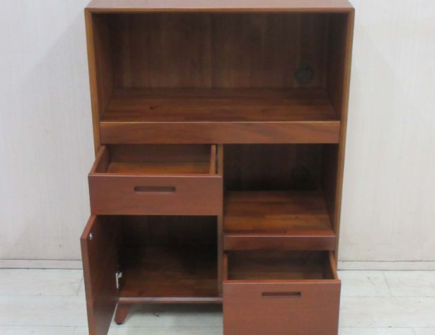 二手餐櫥櫃 柚木色80公分實木一門四抽餐櫃 電器櫃 廚房收納櫃 3