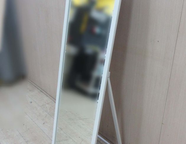 二手立鏡 白色52公分落地鏡 穿衣鏡 連身鏡 鏡子 玄關鏡 3