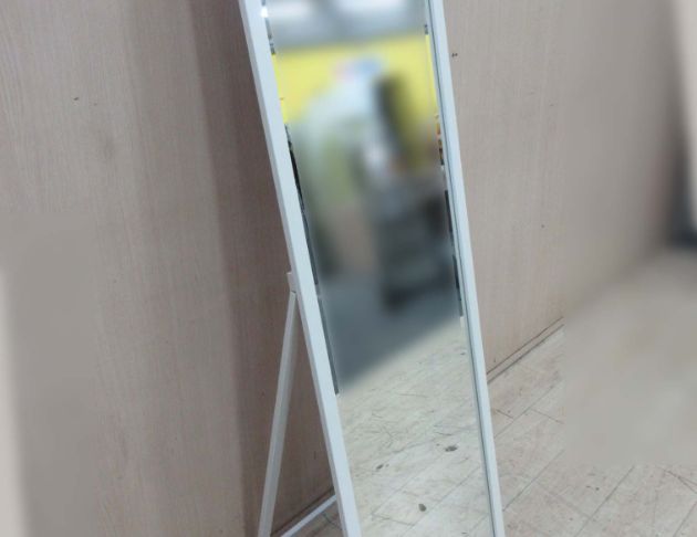 二手立鏡 白色52公分落地鏡 穿衣鏡 連身鏡 鏡子 玄關鏡 2