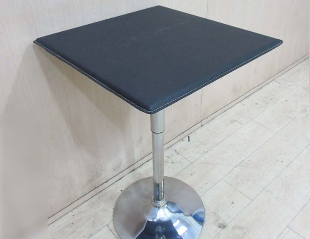 二手餐桌 黑色63公分烤銀腳營業用餐桌 方桌 洽談桌 飲料桌 2