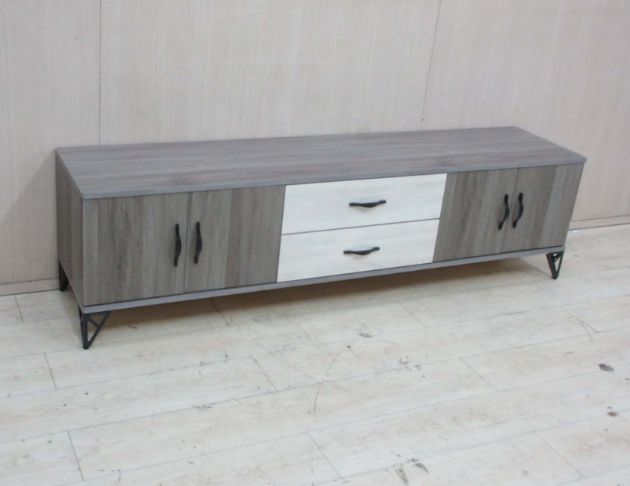 庫存新品出清 灰橡白182公分四門兩抽電視櫃 客廳置物長櫃 4