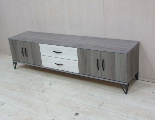 庫存新品出清 灰橡白182公分四門兩抽電視櫃 客廳置物長櫃 5