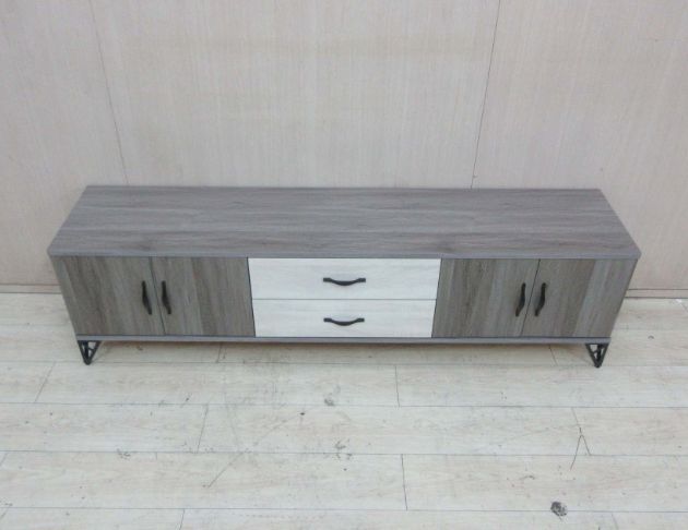 庫存新品出清 灰橡白182公分四門兩抽電視櫃 客廳置物長櫃 2