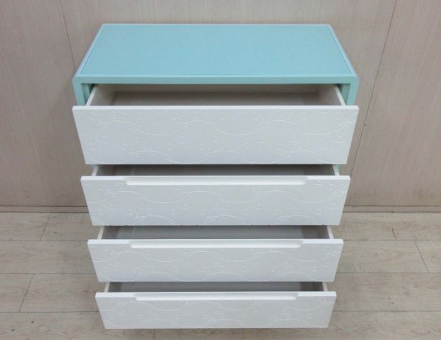 二手斗櫃 蒂芬妮綠87公分四抽置物櫃 抽屜櫃 四斗櫃 收納櫃 2