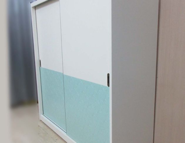 二手衣櫥 白色210公分兩門兩抽衣櫃 衣物收納 7尺滑門衣櫃 5