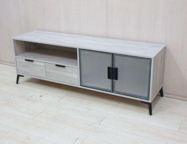 白橡木色161公分兩門兩抽電視櫃 客廳收納櫃 5