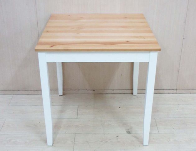 二手餐桌 原木白74公分北歐風實木餐桌 方桌 用餐桌 洽談桌