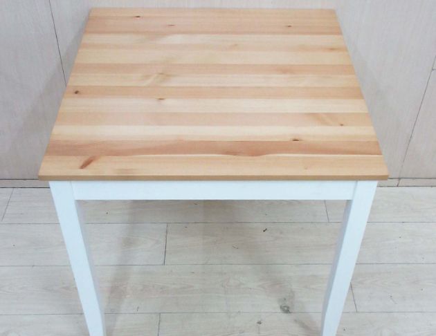 二手餐桌 原木白74公分北歐風實木餐桌 方桌 用餐桌 洽談桌 2