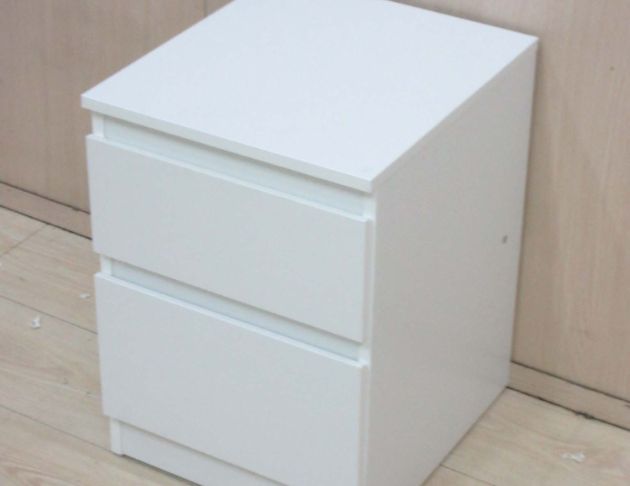 二手床邊櫃 白色35公分兩抽床頭櫃 抽屜櫃 收納矮櫃 置物櫃 4