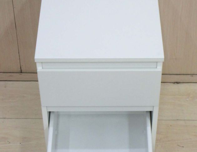 二手床邊櫃 白色35公分兩抽床頭櫃 抽屜櫃 收納矮櫃 置物櫃 2