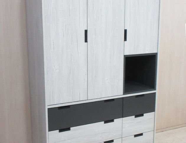 二手衣櫥 白梧桐色120公分三門六抽衣櫃 衣物收納 4尺衣櫃 4