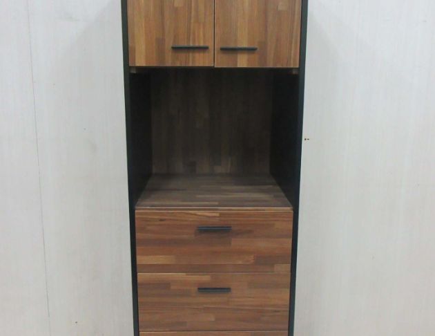 二手衣櫥 集層木紋60公分工業風兩門四抽衣櫃 高斗櫃 收納櫃