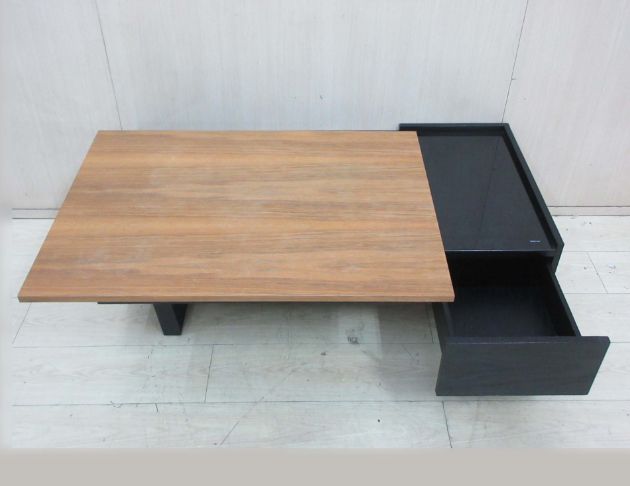 二手茶几 柚木黑120公分工業風一抽升降茶几 客廳桌 沙發桌 3