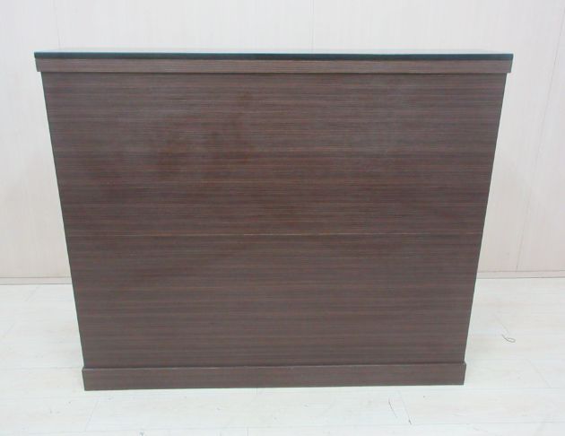 二手櫃台 胡桃色154公分三抽收銀檯 前台 接待台 吧台 3