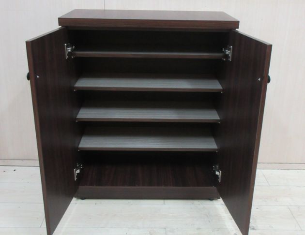 新竹二手家具◎百豐悅2手傢俱-庫存新品出清 胡桃色76公分兩門鞋櫃 玄關櫃 置物櫃 收納櫃 苗栗2手家具 南屯二手傢俱 2