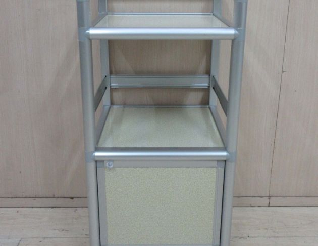 二手餐櫃 鋁製40公分一門茶車 小推車 餐櫃 茶水櫃 置物櫃