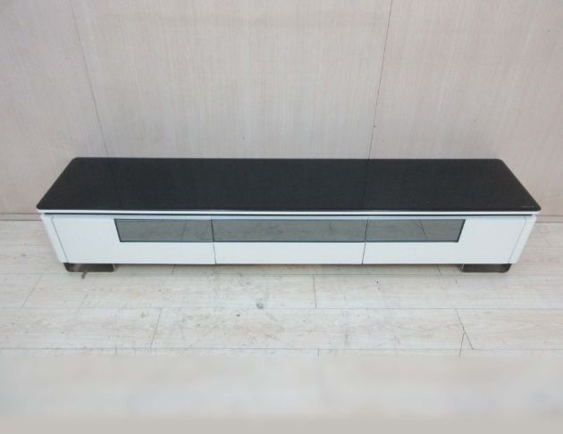 二手電視櫃 黑白色200公分鋼琴烤漆三抽TV櫃 客廳收納長櫃 2