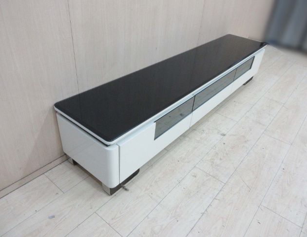 二手電視櫃 黑白色200公分鋼琴烤漆三抽TV櫃 客廳收納長櫃 4